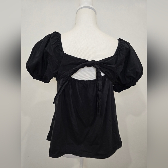 a new day Black Puff Sleeve Blouse - Picture 6 of 7